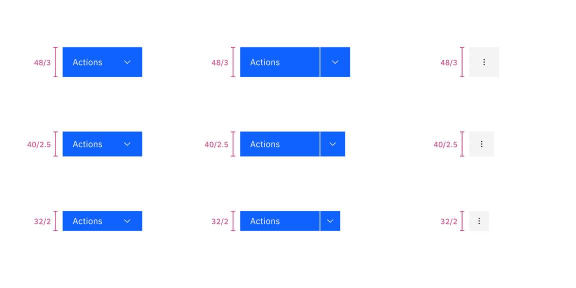 Menu button sizes